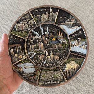 NWT Jerusalem Bethlehem Bible Dead Sea Jesus Hanging Decorative Plate Decor Holy